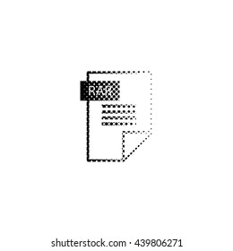 rar icon - black vector icon ; halftone illustration