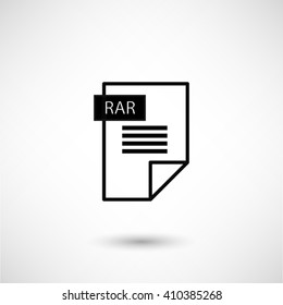 rar icon - black vector  icon with shadow