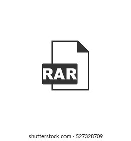 RAR icon flat. Illustration isolated vector sign symbol
