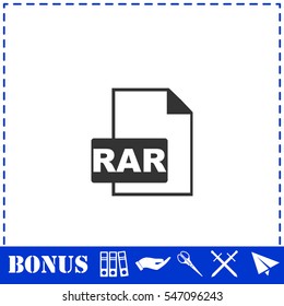 RAR icon flat. Simple vector symbol and bonus icon