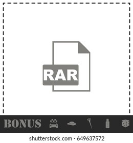 RAR icon flat. Simple vector symbol and bonus icon