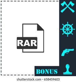 RAR icon flat. Simple vector symbol and bonus icon