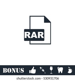 RAR icon flat. Vector illustration symbol and bonus pictogram