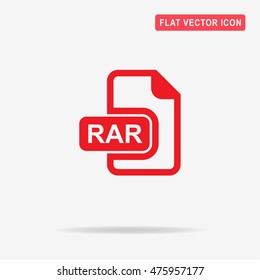 Rar icon. Vector concept illustration for design.