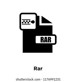 Rar icon vector isolated on white background, logo concept of Rar sign on transparent background, filled black symbol