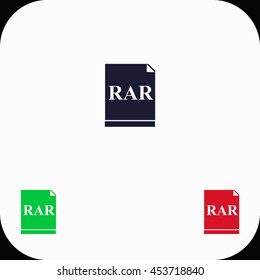 RAR Illustration set. Blue, green, red icon.