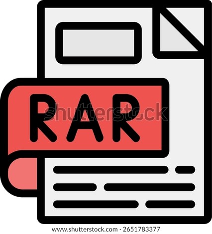 RAR Line Filled Icon Design