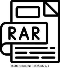 RAR Line Icon Vector Design