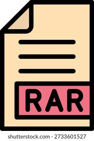 RAR Vector Icon Design Illustration
