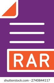 RAR Vector Icon Design Illustration