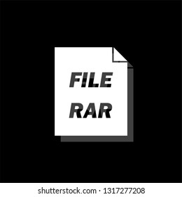 RAR. White flat simple icon with shadow