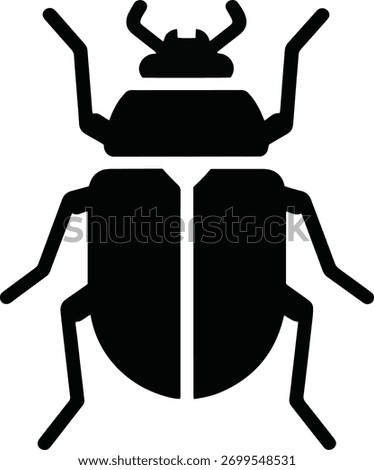 Rare Beetle Top View Silhouette Vector Icon - Unique Insect Species
