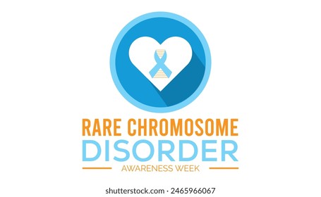 Rare Chromosome disorder awareness week every year in July. Template for background, banner, card, poster with text inscription.