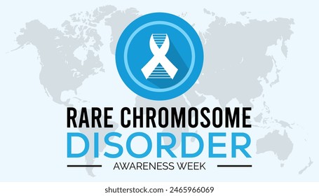 Rare Chromosome disorder awareness week every year in July. Template for background, banner, card, poster with text inscription.