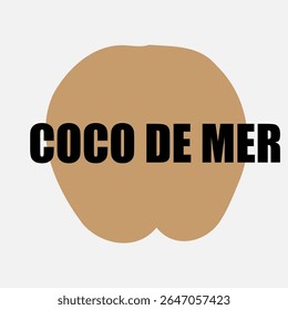 Rara noz de Coco de Mer, ícone lodoicea, coco-do-mar, coco de mer ou coco duplo. Lodoicea fruto de Seicheles, semente de palma tropical única