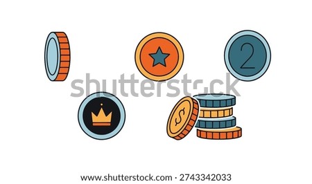 Rare Coin Line art creative smooth abstract vector