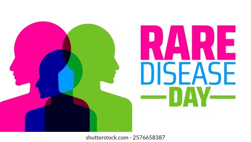 Rare Disease Day background banner or poster design template. observed every year in February. Holiday concept. Use to any Template, card, poster, placard, template.