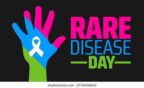 Rare Disease Day background banner or poster design template. observed every year in February. Holiday concept. Use to any Template, card, poster, placard, template.