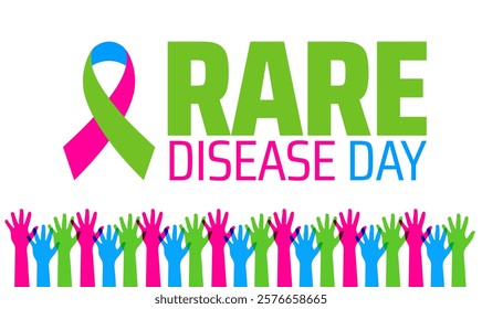 Rare Disease Day background banner or poster design template. observed every year in February. Holiday concept. Use to any Template, card, poster, placard, template.