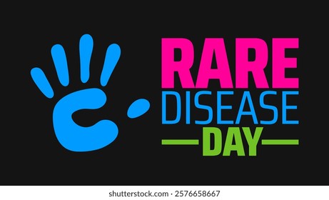 Rare Disease Day background banner or poster design template. observed every year in February. Holiday concept. Use to any Template, card, poster, placard, template.