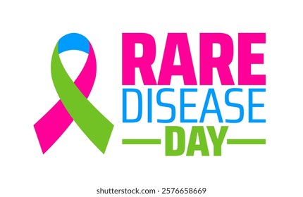 Rare Disease Day background banner or poster design template. observed every year in February. Holiday concept. Use to any Template, card, poster, placard, template.