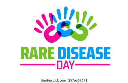 Rare Disease Day background banner or poster design template. observed every year in February. Holiday concept. Use to any Template, card, poster, placard, template.