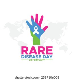 Rare Disease Day. background, banner, card, poster, template. Vector illustration, Illustration Of Rare Disease Day,Rare Disease Day Banner Background.