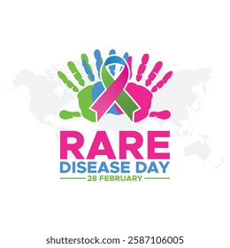 Rare Disease Day. background, banner, card, poster, template. Vector illustration, Illustration Of Rare Disease Day,Rare Disease Day Banner Background.