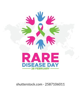 Rare Disease Day. background, banner, card, poster, template. Vector illustration, Illustration Of Rare Disease Day,Rare Disease Day Banner Background.