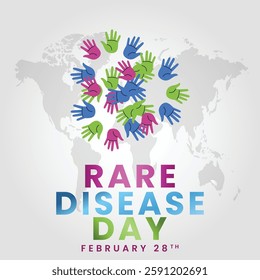 Rare Disease Day. background, banner, card, poster, template. Vector illustration, Illustration Of Rare Disease Day,Rare Disease Day Banner Background.