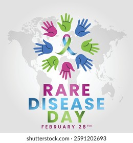 Rare Disease Day. background, banner, card, poster, template. Vector illustration, Illustration Of Rare Disease Day,Rare Disease Day Banner Background.