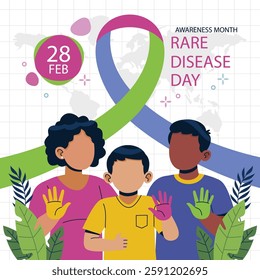 Rare Disease Day. background, banner, card, poster, template. Vector illustration, Illustration Of Rare Disease Day,Rare Disease Day Banner Background.