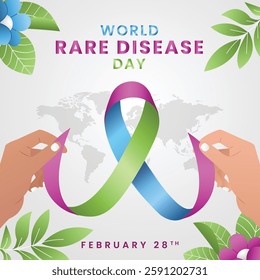 Rare Disease Day. background, banner, card, poster, template. Vector illustration, Illustration Of Rare Disease Day,Rare Disease Day Banner Background.