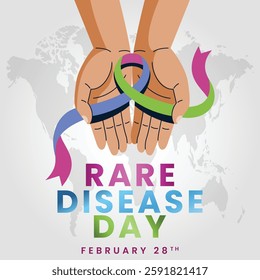 Rare Disease Day. background, banner, card, poster, template. Vector illustration, Illustration Of Rare Disease Day,Rare Disease Day Banner Background.