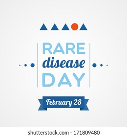 Rare Disease Day banner. February 28. Vector illustration, flat design