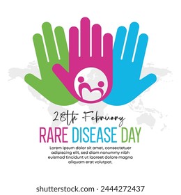 Rare disease day banner, poster vector design artwork. Health care banner