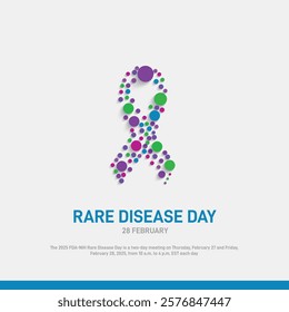 rare disease day. rare disease day creative banner, poster, social media post, postcard, background, template, web banner, greetings card, awareness ribbon design etc.