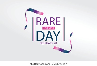 Rare Disease Day design featuring a stylized ribbon The text Rare Disease Day with the date February 28