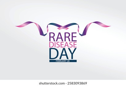 Rare Disease Day design featuring a stylized ribbon The text Rare Disease Day with the date February 28