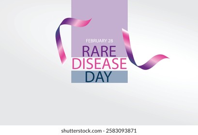 Rare Disease Day design featuring a stylized ribbon The text Rare Disease Day with the date February 28