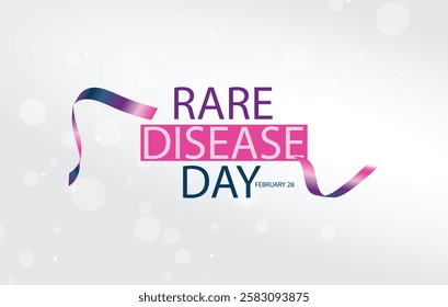 Rare Disease Day design featuring a stylized ribbon The text Rare Disease Day with the date February 28