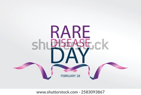 Rare Disease Day design featuring a stylized ribbon The text Rare Disease Day with the date February 28