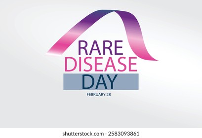 A Rare Disease Day design showcasing a stylized ribbon, accompanied by the text Rare Disease Day and the date February 28