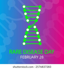 Rare disease day DNA, vector art illustration.