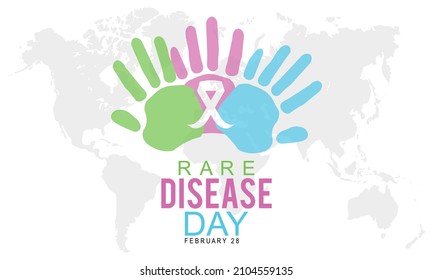 Rare Disease Day, February 28. Vector template Design for banner, card, poster, background.