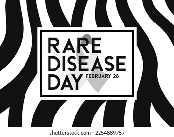 Rare Disease Day. February 28. Abstract black line on white background. Black and white background. Poster, banner, card, background. Eps 10.