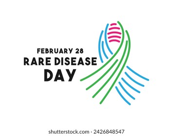 Rare Disease Day. February 28. White background. Flat design vector. Eps 10.