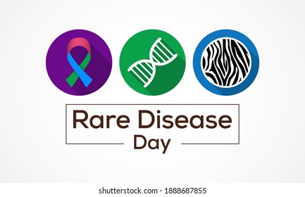 Rare Disease Day is an observance held on the last day of February to raise awareness for rare diseases and improve access to treatment and medical representation. Vector illustration.