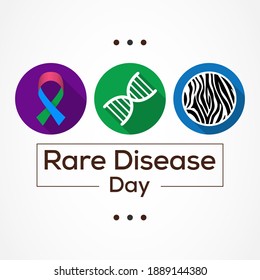 Rare Disease Day is an observance held on the last day of February to raise awareness for rare diseases and improve access to treatment and medical representation. Vector illustration.