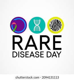 Rare Disease Day is observed every year on the last day of February to raise awareness for rare diseases and improve access to treatment and medical representation. Vector illustration.